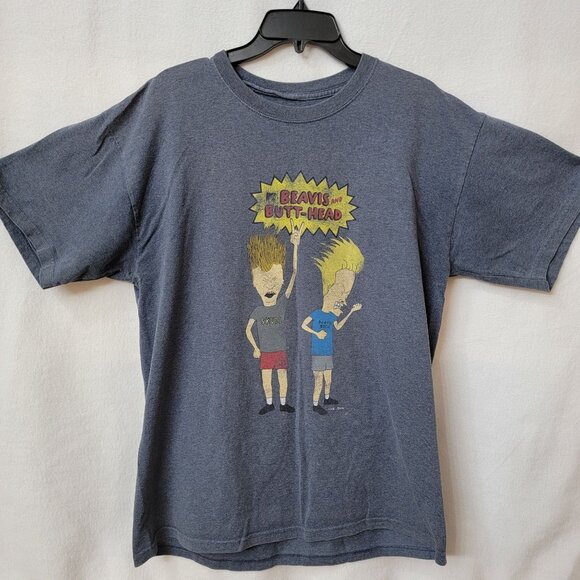 Beavis And Butt-Head Graphic T-Shirt Gray Mens Large Short‎ Sleeve no tags - Picture 1 of 5
